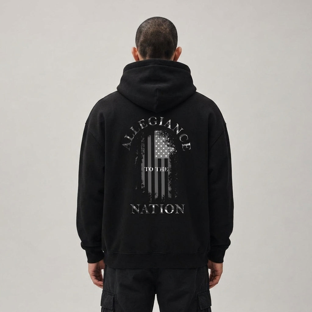 Allegiance to the Nation - Limited Edition 4th of July Hoodie - Black & White