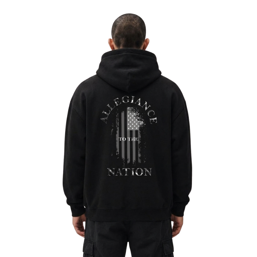 Allegiance to the Nation - Limited Edition 4th of July Hoodie - Black & White